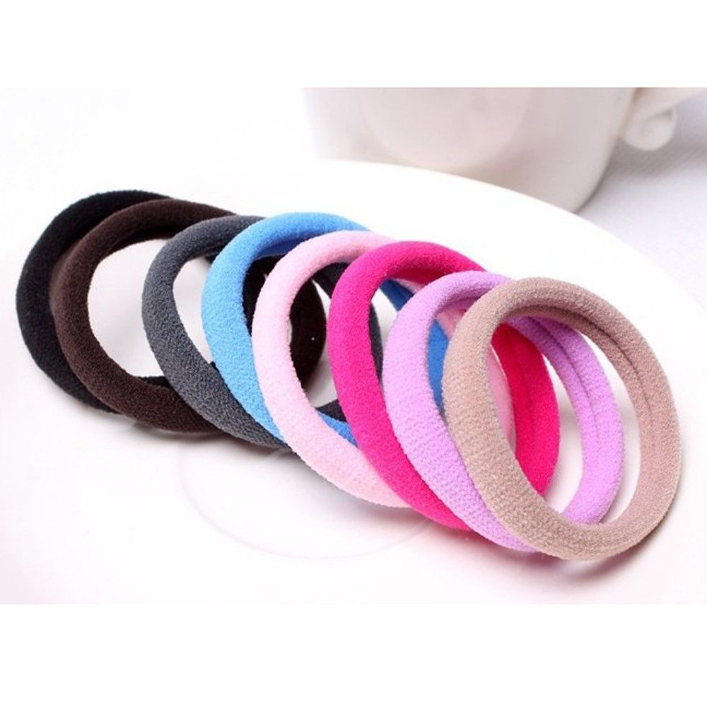 Hair Band Ties For Kids Elastic Cotton Seamless 8mm Thick Hair No