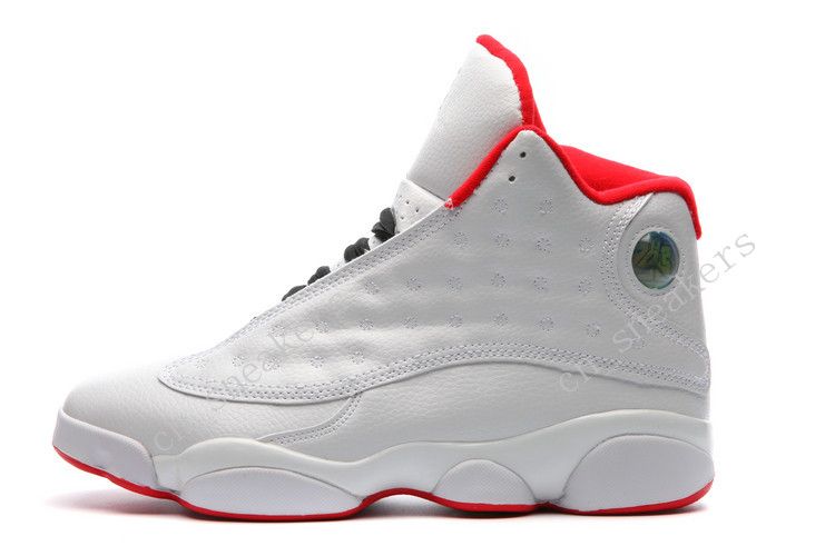 Cheap New Jumpman 13 Xiii All White Red Mens Basketball Shoes Sneakers Running Shoes For Men ...