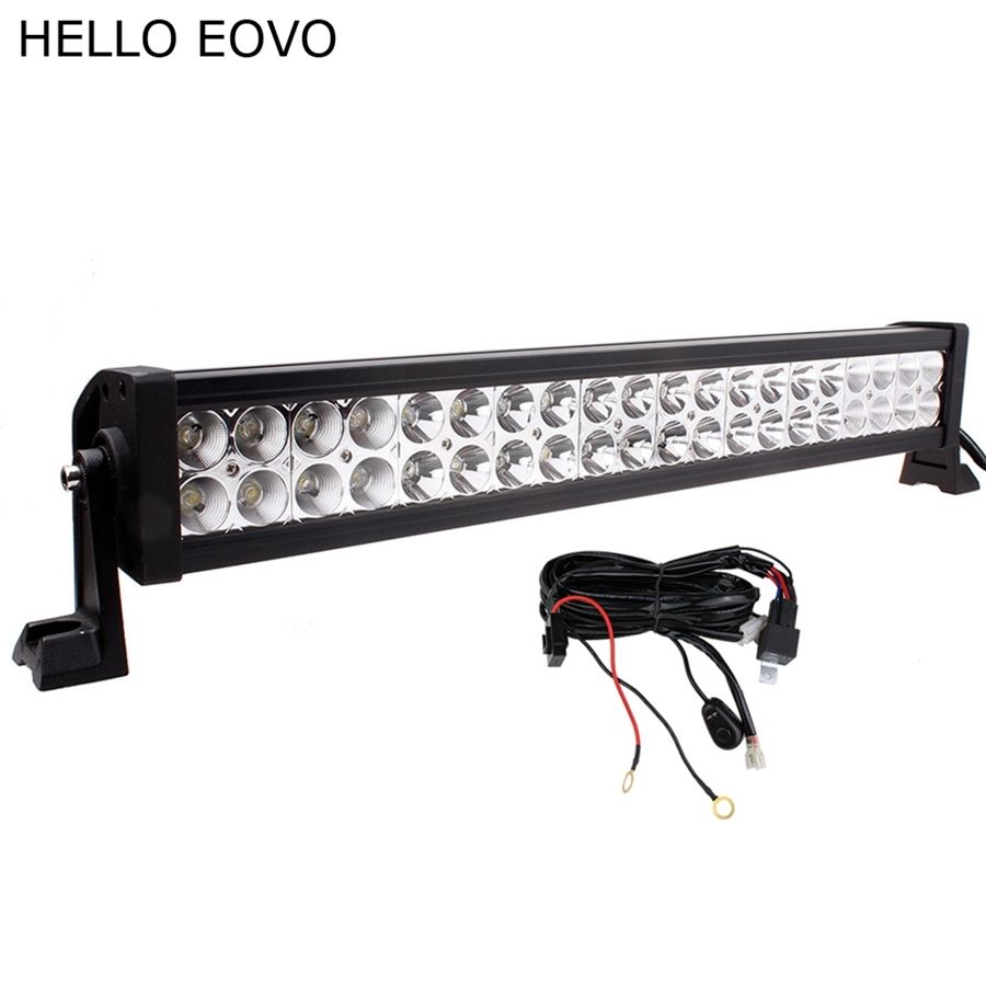 HELLO EOVO 22 Inch 120W LED Light Bar + Wiring Kit For Indicators Work Driving Offroad Boat Car Truck 4x4 SUV ATV Fog Combo Custom Fog Lights For Cars ...