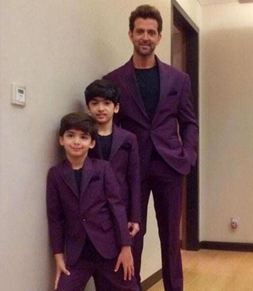 Father And Son Purple One Button Men Suits Fashion Suits Notched Lapel Trim Fit Groom Wear