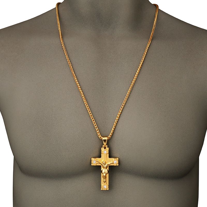 Whole 18k Gold Plated Cross Pendants Necklace High Quality Whole 18k Gold Plated Cross Pendants Necklace High Quality Fashion Hiphop Necklaces Chain For Men Jewelry Unique Best Friend