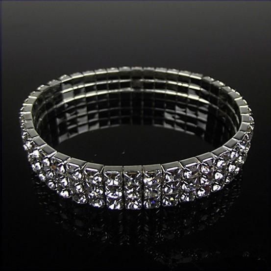 Silver Plated Rhinestone Bracelets Evening Party Prom Dresses Wedding