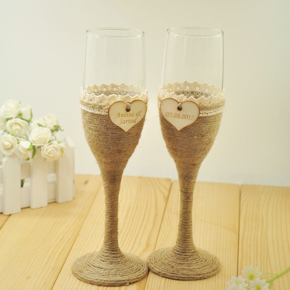 Personalized Wedding Glasses Wedding Champagne Toasting Flutes