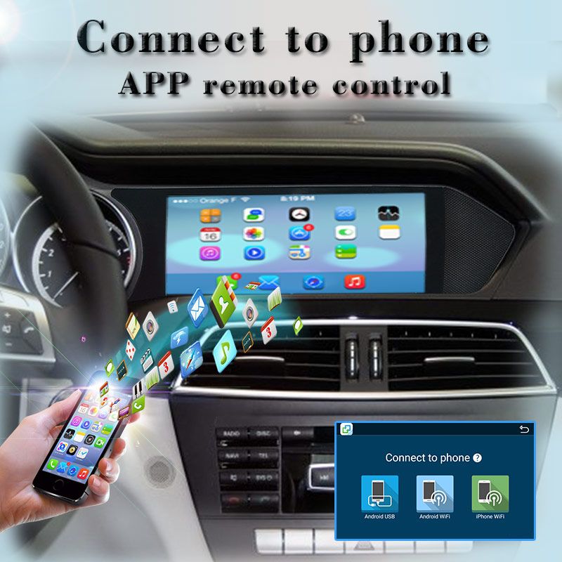 Android 7.1 Car DVD Player GPS Navigation For Mercedes Benz C Class