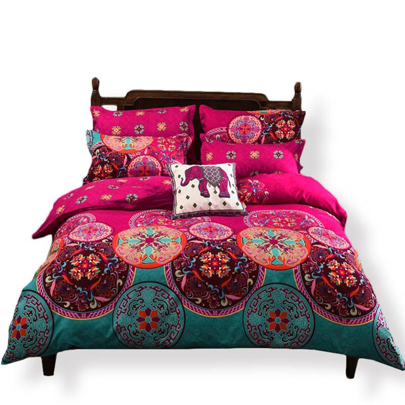 bohemian bed sheets sets linens multicolor abstract floral cotton bohemian bed sheets