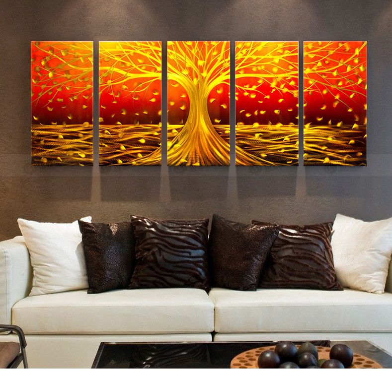abstract metal wall art large yellow tree painting cheap decor ebay abstract metal wall art large yellow tree painting cheap decor ebay