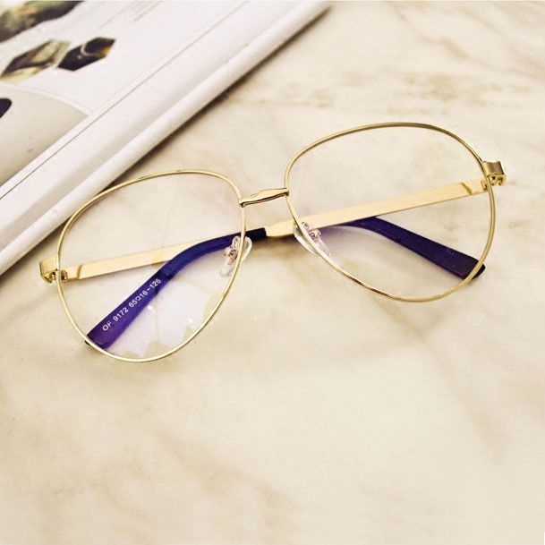big gold frame glasses
