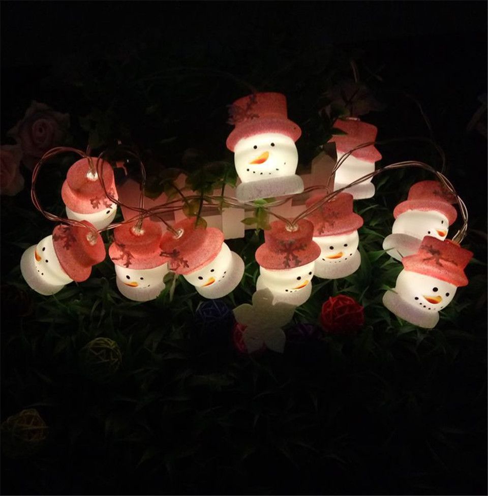 christmas decor light snowmen with pink hat led string light battery christmas lights snowmen