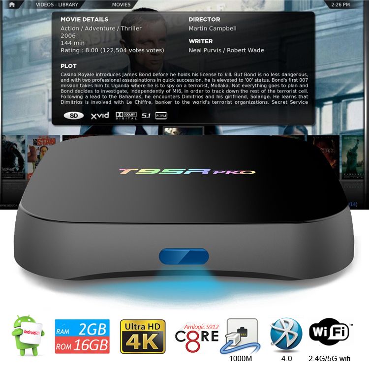 T95R Pro Smart Box TV Fully Loaded TV Box Converter 2GB 16GB Amlogic