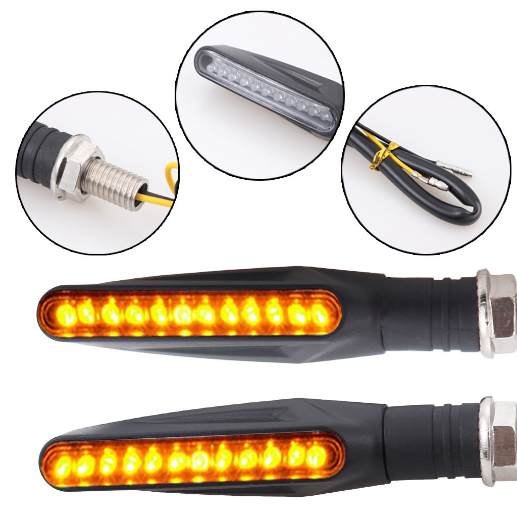 / Universal 12 LED Motorcykel Turn Signaler Lyser motorcykelindikator Blinkare Amber Light Lamp 12V Motorcykellampor delar