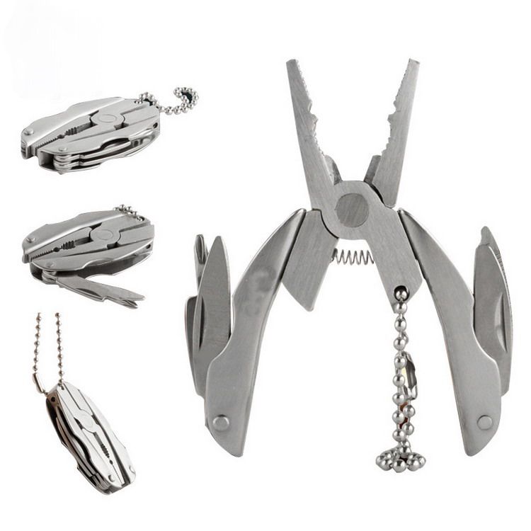 2021 Folding Keychain Pocket Multi Function Tools Set Mini Pliers Knife