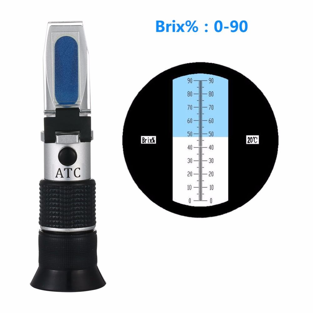 Handheld Brix Refractometer, 0 90 Brix Honey Sugar/Syrup