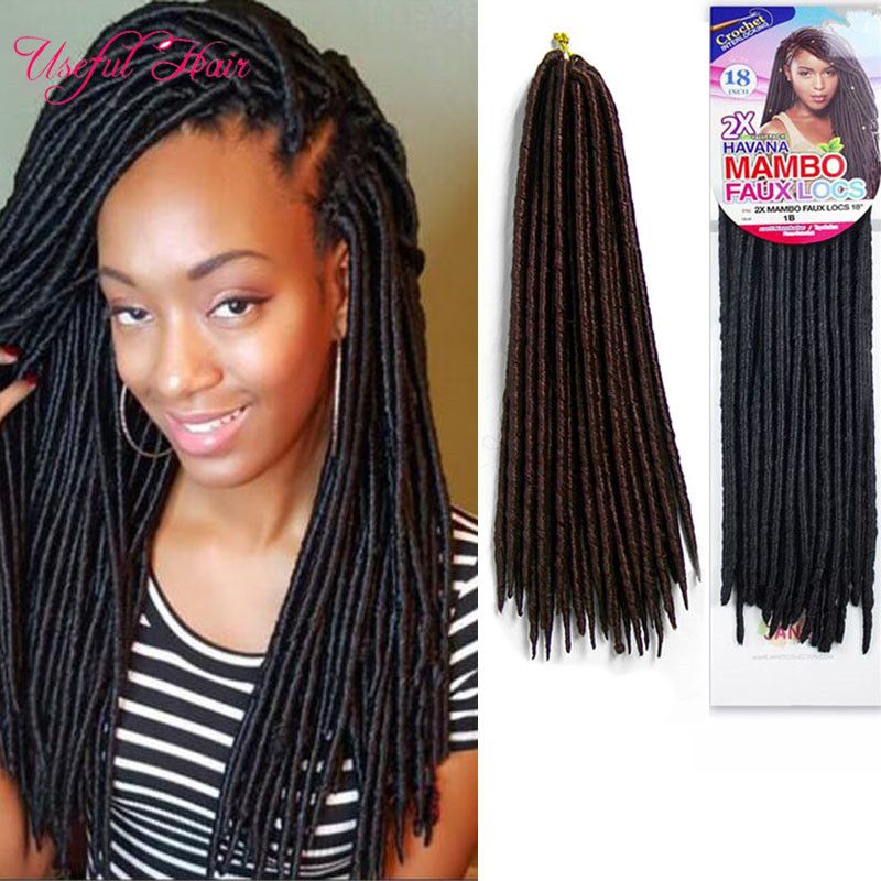 1418inch Faux Locs Crochet Braids Syntheitc Hair Extension Straight
