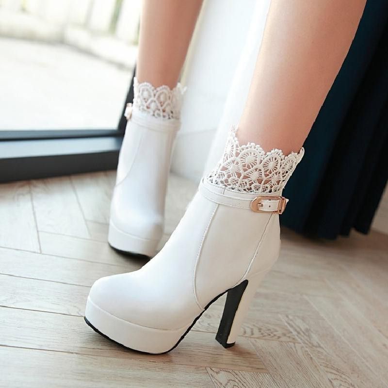 bottine dentelle talon