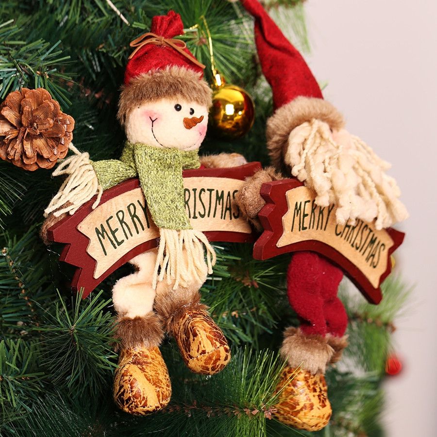 Christmas Decoration For Home Wooden Craft Christmas Tree Pendant Ornaments Santa Claus Snowman Decor Christmas Gifts For Kids Navidad 2017 Christmas