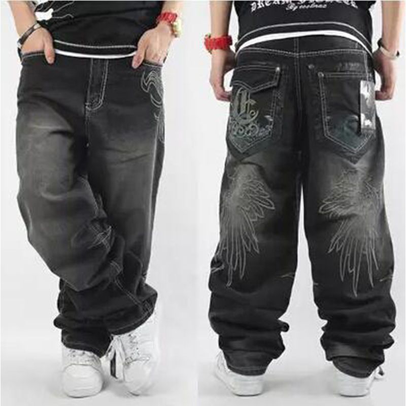 Wholesale 2017 Mens Baggy Jeans Men Wide Leg Denim Pants Hip Hop 2017