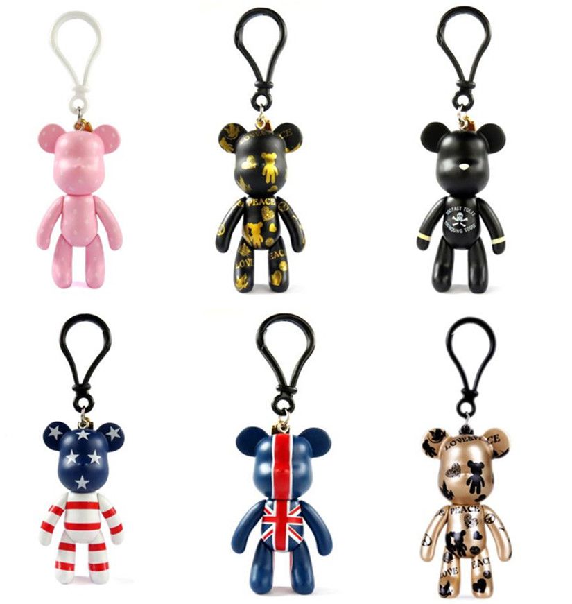 Novelty 3inch POPOBE Bear Keychains Teddy Toy Doll Key Chain Car