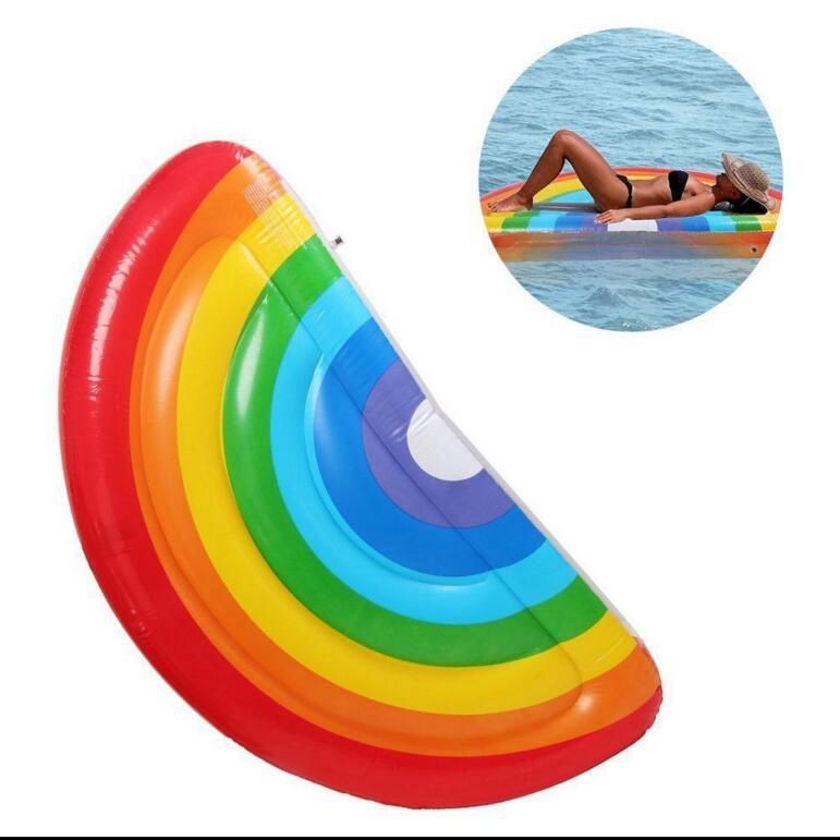 2018 177 89cm Pool Floats Giant Inflatable Swimming Toys 2018 177 89cm Pool Floats Giant Inflatable Swimming Toys Rainbow Floating Row Ring Rafts Water Kka2146 From Best Sports