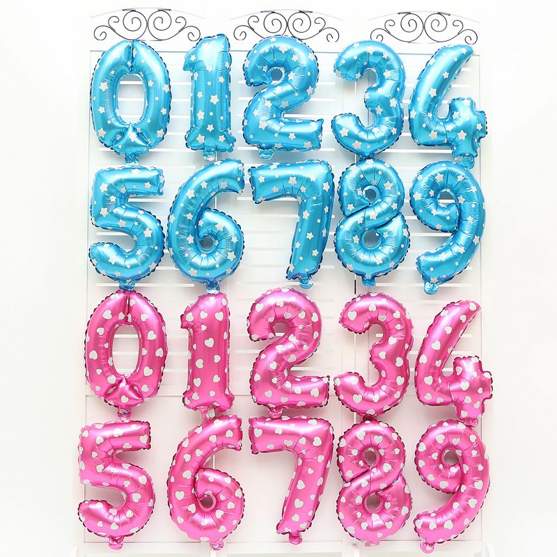 pink foil number balloons