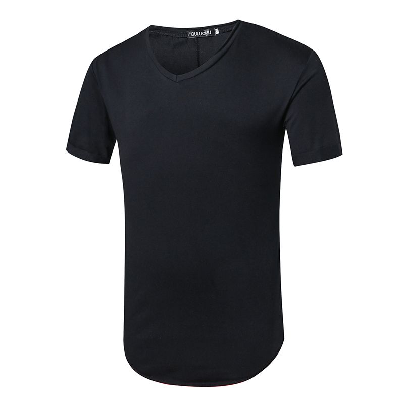 Online Shopping Solid Black Colour T Shirt Men 2017 V Neck M~XXL Latest ...