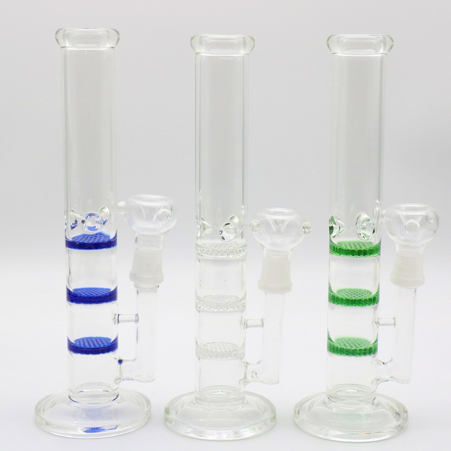 2020 Three Percolators Water Pipe In Stock Colorful Glass