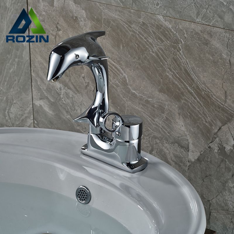 2018 Whole Dolphin Style Single Handle Basin Faucet Chrome 2018 Whole Dolphin Style Single Handle Basin Faucet Chrome Finish Bathroom Dual Hole Mixers With Hot And Cold Water From Douglass 66 58 Dhgate Com