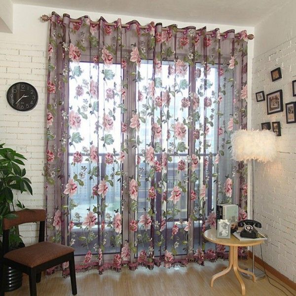 Grosshandel Heimtextilien Blume Bestickt Luxus 3d Voile Vorhange