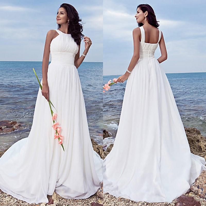 Halter Wedding Dress Beach