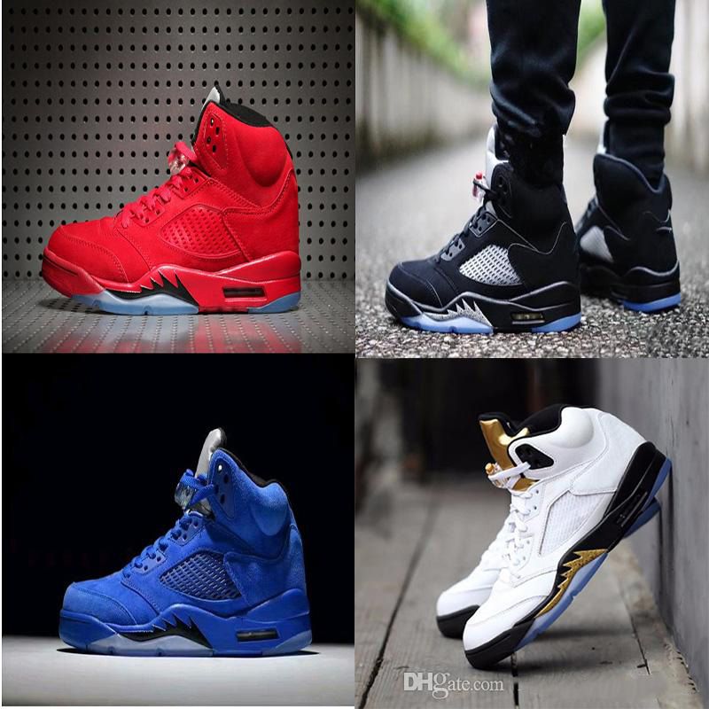 red and blue suede 5s