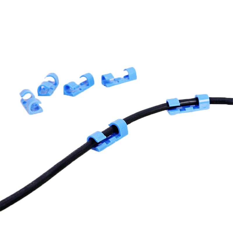 Selfadhesive Wire Retainer Clip Desktop Organizer Solid Line Clamp