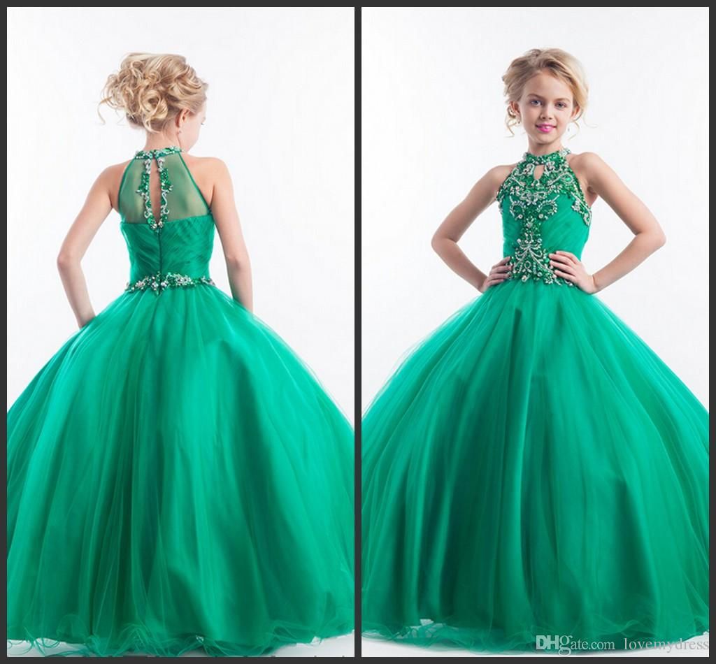 green pageant dress