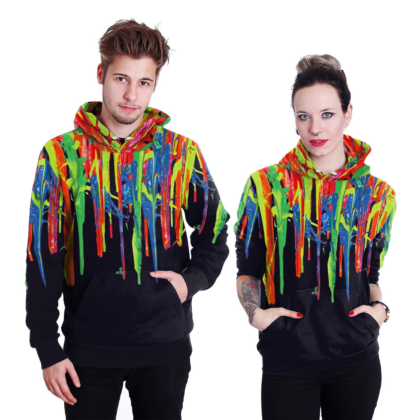 2019 Uni Color Paint Hoos Couple Spring Autumn 2019 Uni Color Paint Hoos Couple Spring Autumn Printing Loose Cloth Leisure Sweatshirt Female Street Clothing From Mirl 17 89 Dhgate