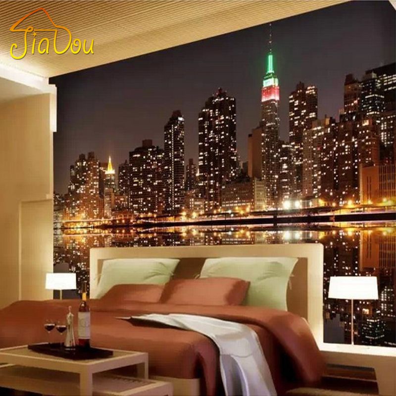 Wholesale High Quality Custom 3d Photo Wallpaper City Night View