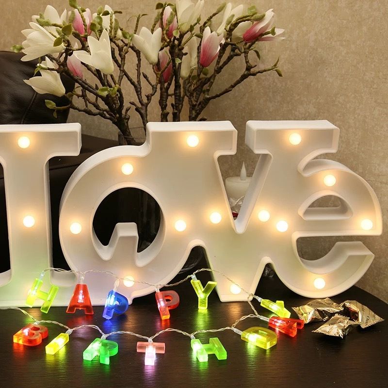 Merry Christmas Glowing Letters String Creative LED Battery Lights Party Decorative Lights