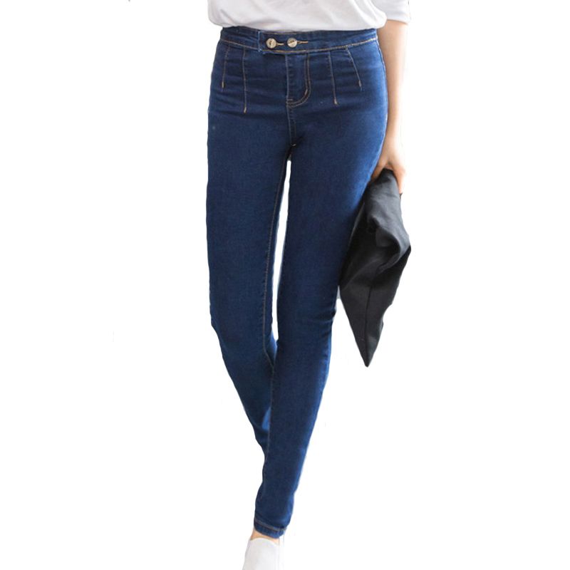2018 wholesale 4xl plus size jeans full length women black blue wholesale plus size jeans