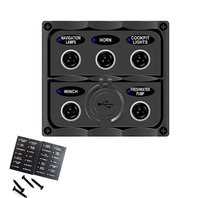 2020 Marine Grade Boat 5 Way Toggle Switch Panel With Usb Charge Socket Output 1a Amp 2 1a From Nekeke 38 19 Dhgate Com