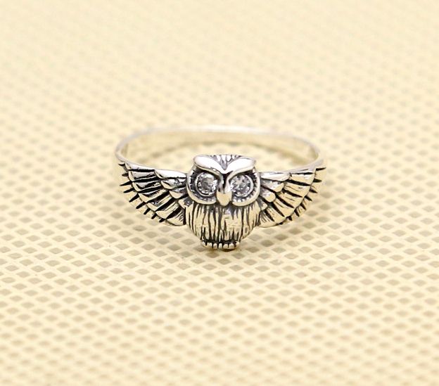 S925 Sterling Silver Rings Owl Rings Fashion Rings Jewelry Ancient Silver Top Quqlity Free Shipping Hot Sale - 