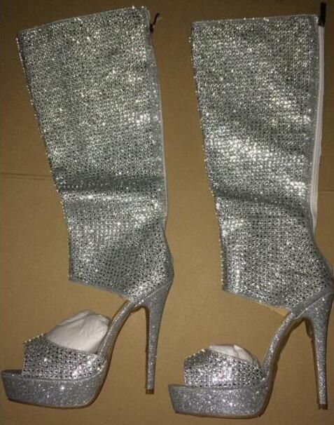 rhinestone platform boots