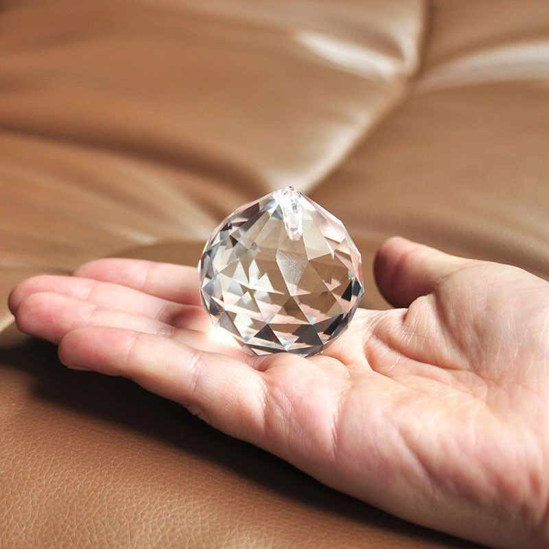 Whole Clear 40mm Faceted Glass Crystal Ball Prism Whole Clear 40mm Faceted Glass Crystal Ball Prism Chandelier Parts Hanging Pendant Lighting Suncatcher Wedding Home Decor By