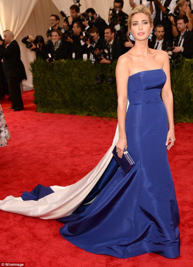 Blue Ivanka Trump Evening Dresses 2017 Elegant Strapless