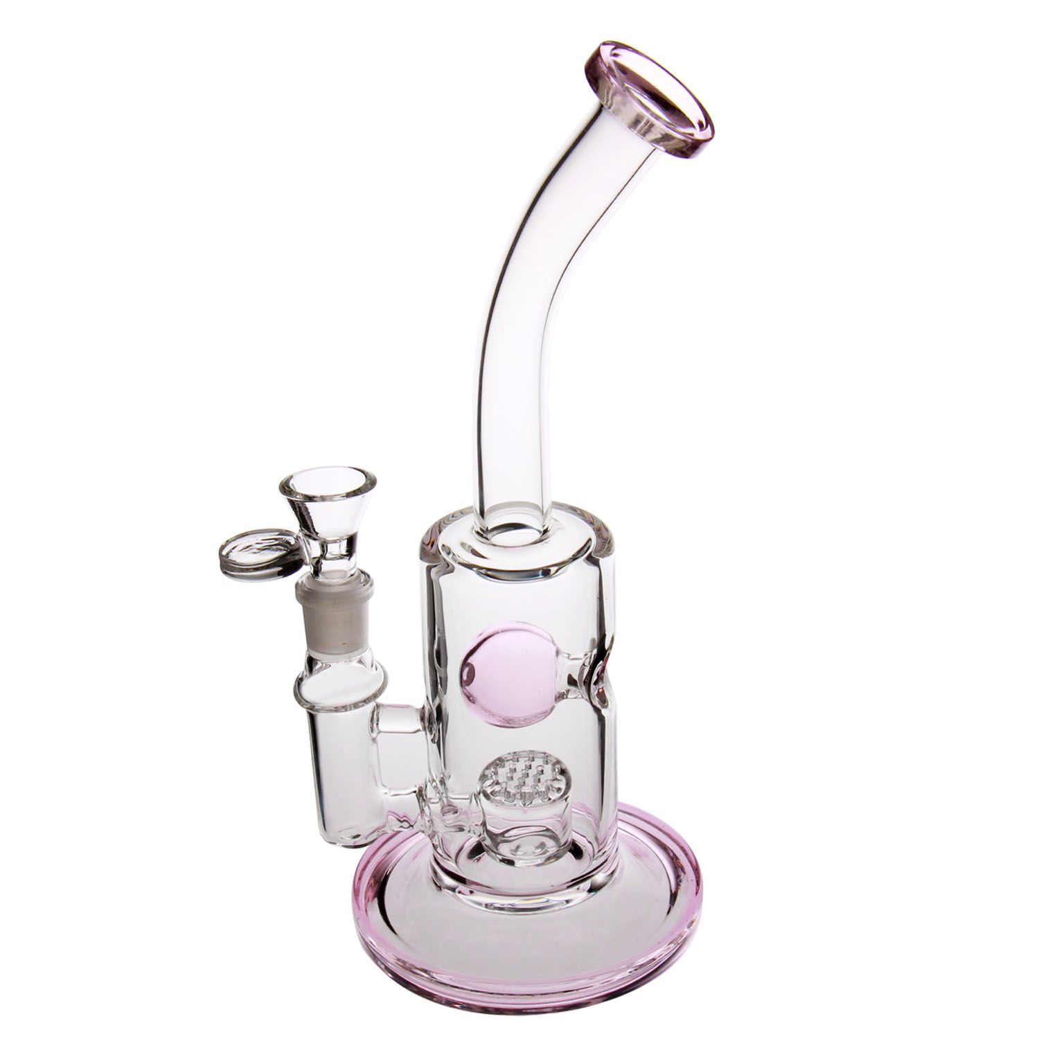 2019 Sunary 2017new Design Bongs Recycler Pink Glass Bong Oil Rigs 14.4mm Joint