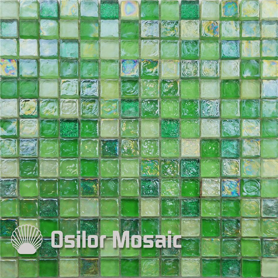 Compre Azulejo De Mosaico De Vidrio Verde Para Decoración De La Casa