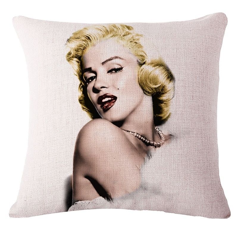 Marilyn Monroe Pillow Case Cotton Linen Woven Pillowcase Bedroom Chair