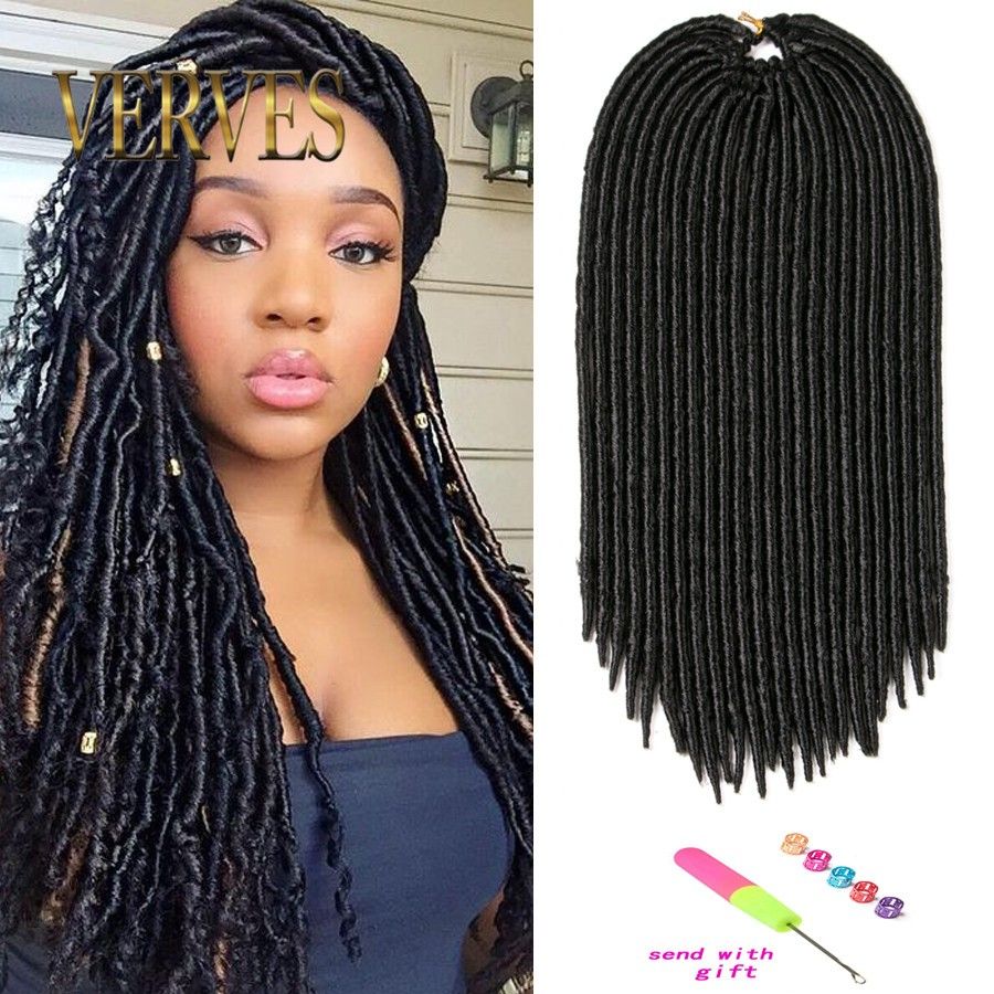 18 Inch Faux Locs Crochet Hair 130g 24 Roots Piece Dreadlocks