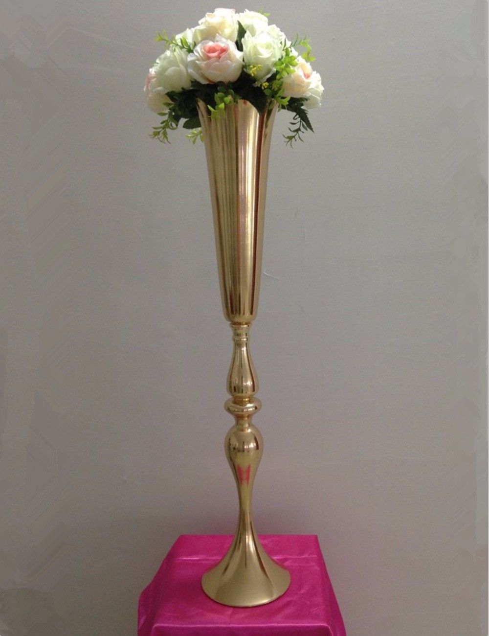 Gold tall wedding centerpiece tall flower vase for wedding table centerpiece