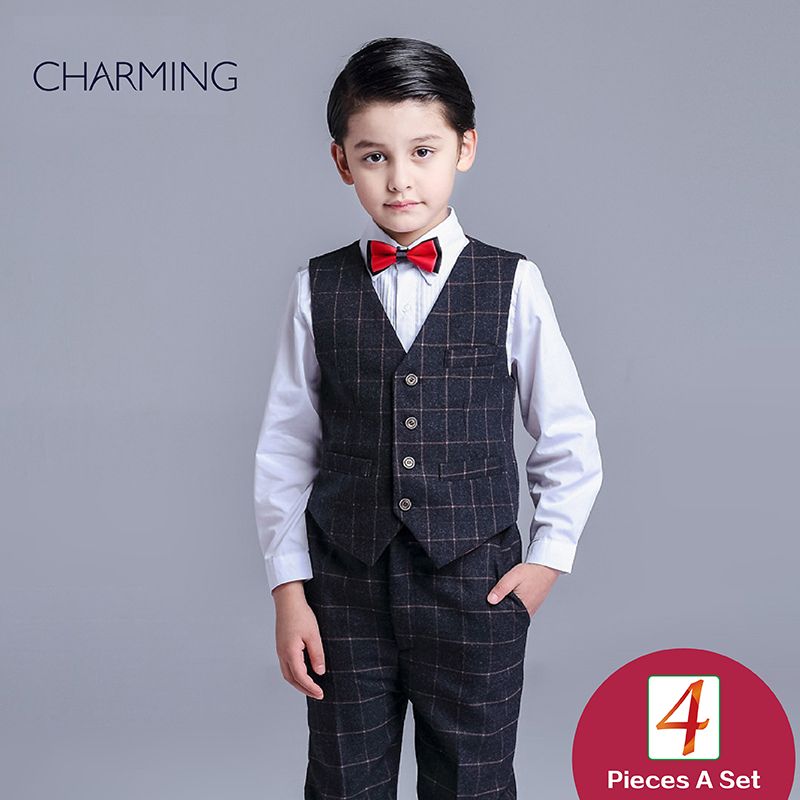 Brand New Boys Dress Vest And Pants Sets Boys Suit High Quality Fabrics