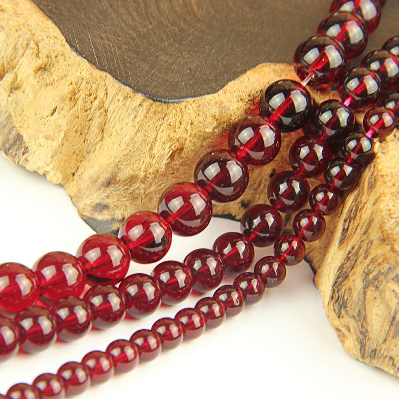 2021 Wine Red Glass Beads Wholesale Imitation Round Loose Beads