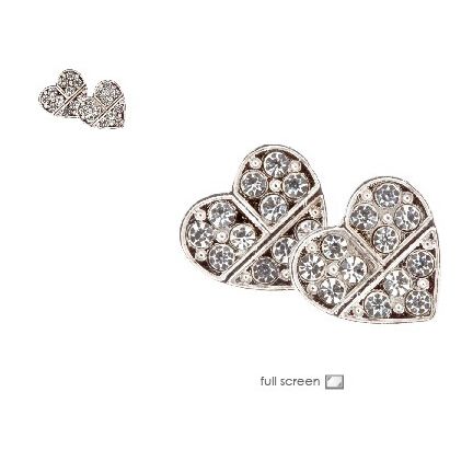 Small Sparkly Silver Bow Crystal Diamante Diamond Stud Earrings