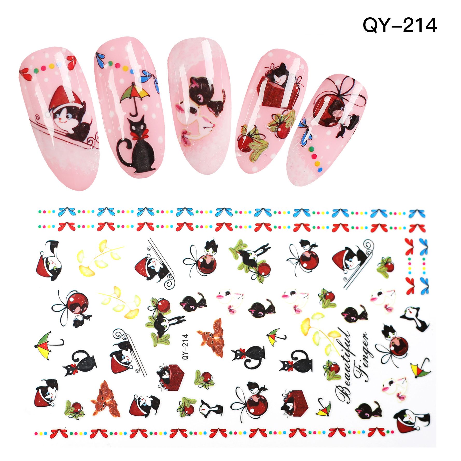 High Quality Cute Cartoon Cat Nail Art Stickers Decals Nail Design Stickers Beauty Decor Nail Decal Nail Water Decals From Ewe $21 91 Dhgate