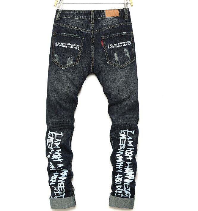 Compra Moda De Alta Calidad Para Hombre Jeans Agujero Casual Roto Jeans  Hombres Hiphop Pantalones Jeans Rectos Para Hombres Pantalones De Mezclilla  Barato | Entrega Rápida Y Calidad | Es.Dhgate